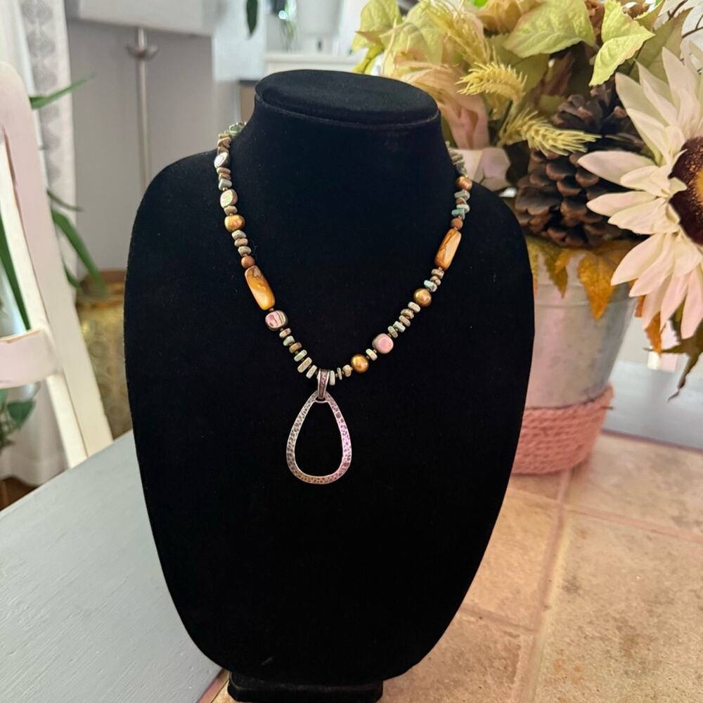 Silpada 925 Sterling Silver Pendant Turquoise Beaded Necklace